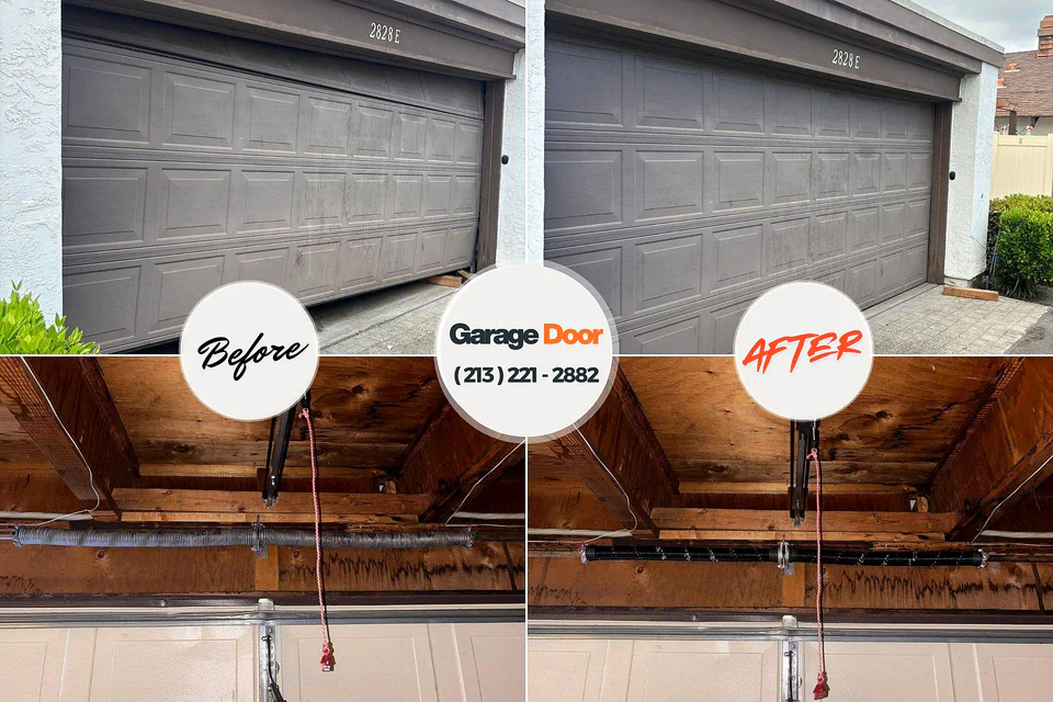 Before and after: garage door repair Hoxie, AR